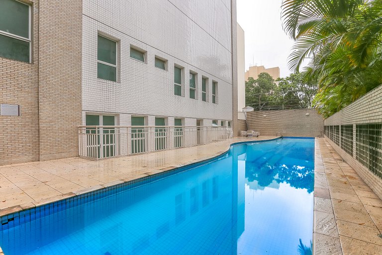Apartment in Benedito Calixto with garage and AC