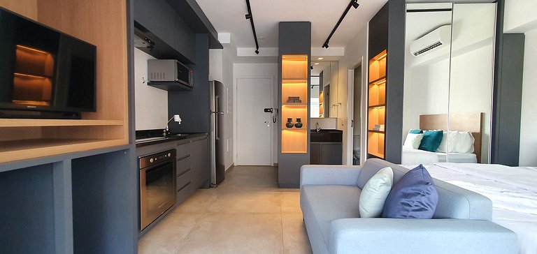 Studio decorado industrial prox a AV. Paulista
