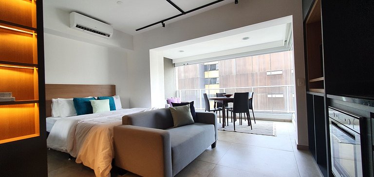 Studio decorado industrial prox a AV. Paulista