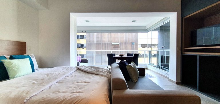Studio decorado industrial prox a AV. Paulista