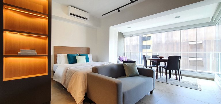 Studio decorado industrial prox a AV. Paulista