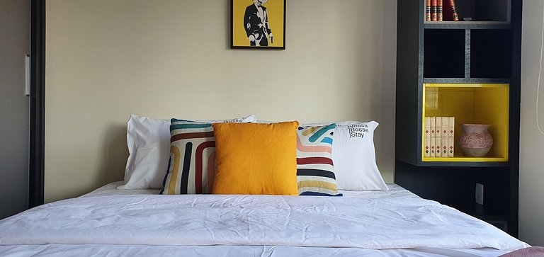 Apartamento decorado com vista