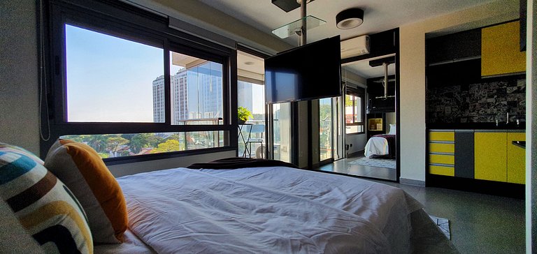Apartamento decorado com vista