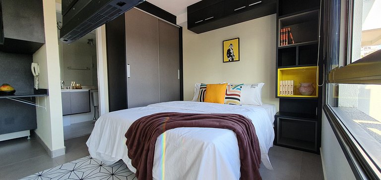 Apartamento decorado com vista