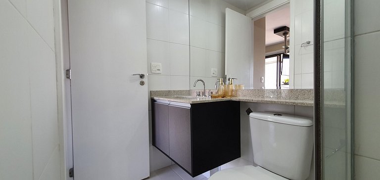 Apartamento decorado com vista