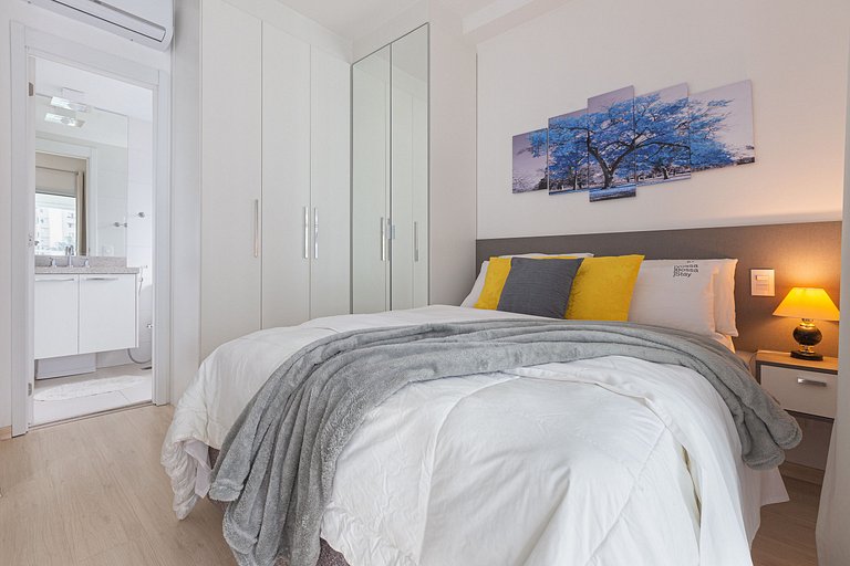 Studio moderno na Augusta com AC e academia