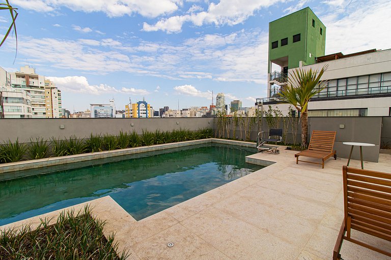 comfortable studio at bela cintra | 200mbps | pool