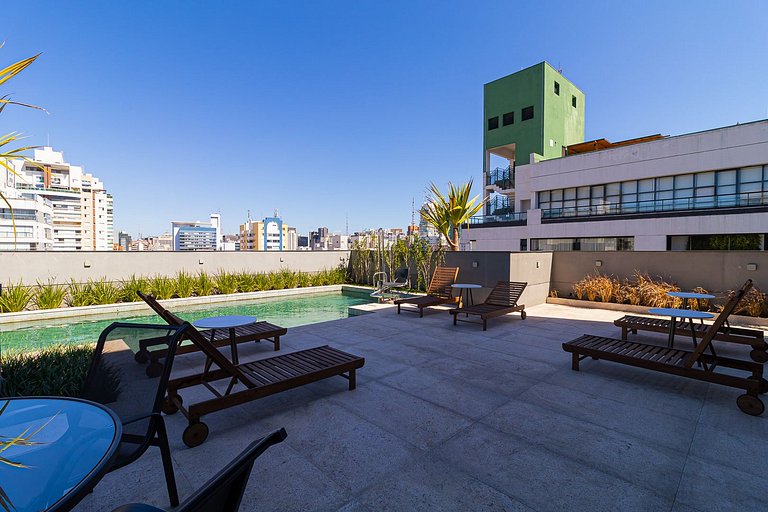 Studio na Bela Cintra | AC | Wi-Fi | Piscina