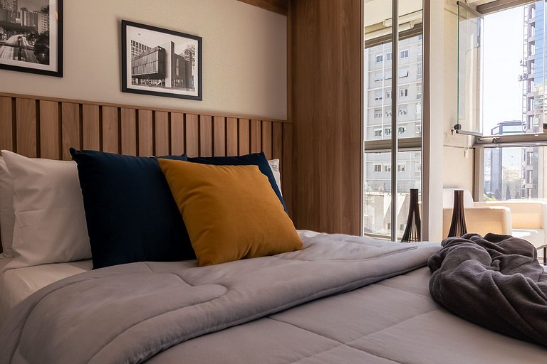 comfortable studio at bela cintra | 200mbps | pool