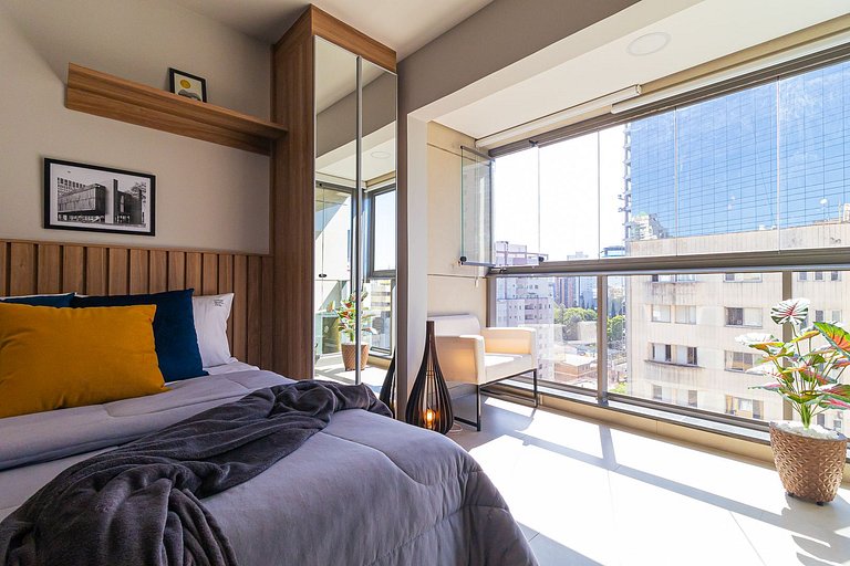 comfortable studio at bela cintra | 200mbps | pool