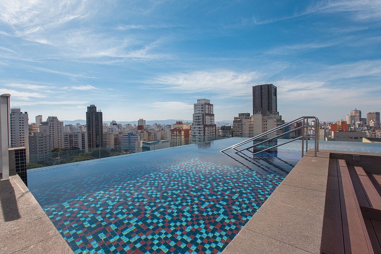 studio | 200mbps| garagem | piscina infinity