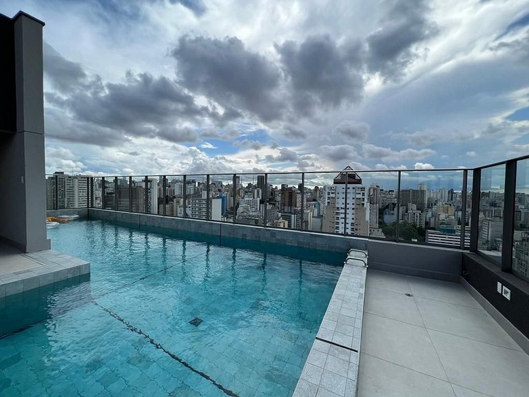 Authorial studio in República + rooftop pool