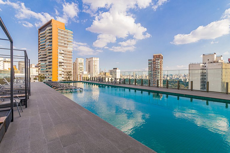 Studio Design em Pinheiros c/ Garagem e Piscina