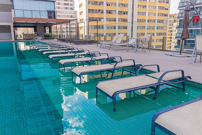 Studio Design em Pinheiros c/ Garagem e Piscina