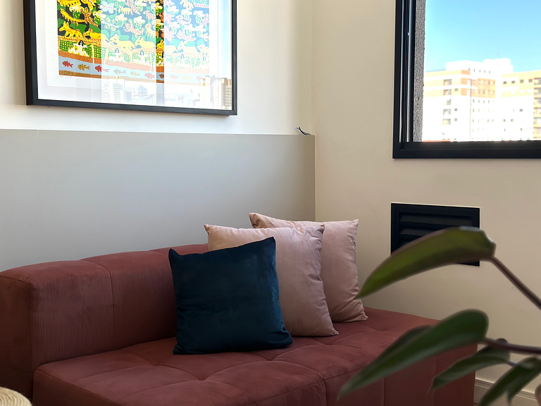 Boho-chic na Bela Vista | 2 quartos