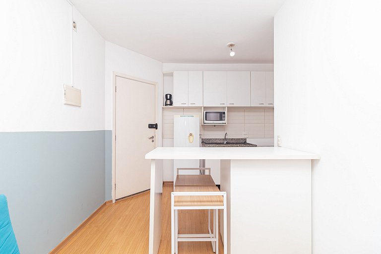 Apartment in Benedito Calixto with garage and AC