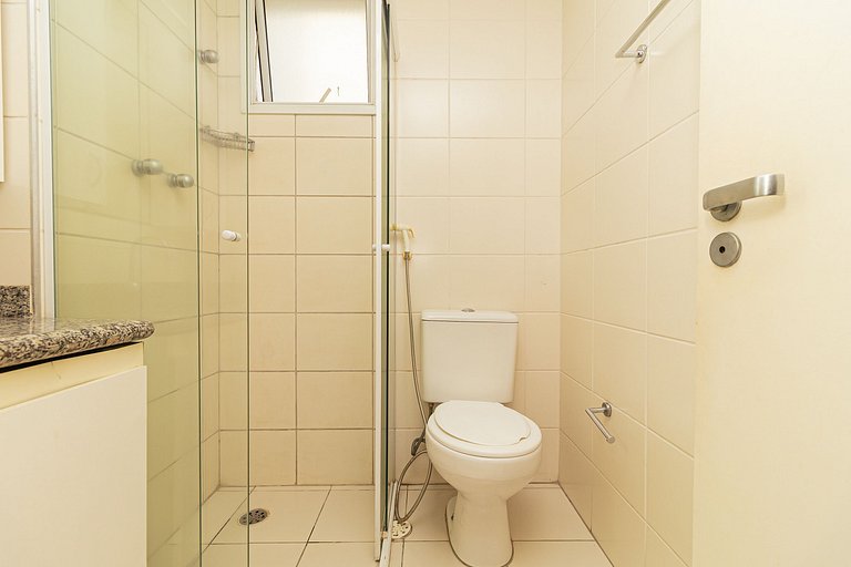 Apartment in Benedito Calixto with garage and AC