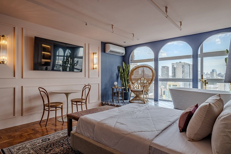Estudio Estilo Marrakech con Bañera y Vista | Centro SP