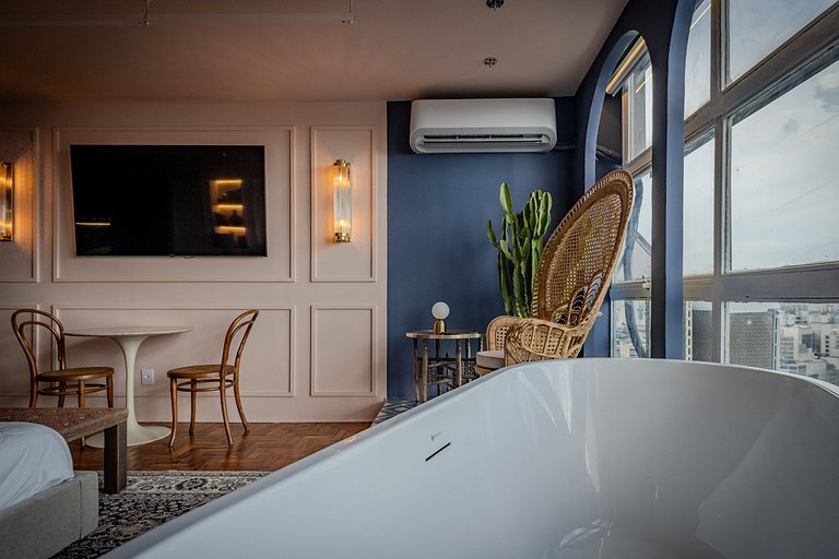Estudio Estilo Marrakech con Bañera y Vista | Centro SP