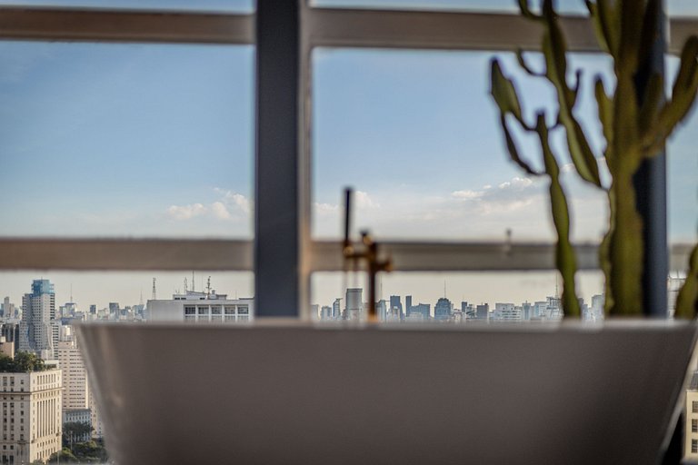 Estudio Estilo Marrakech con Bañera y Vista | Centro SP