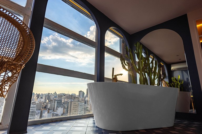 Estudio Estilo Marrakech con Bañera y Vista | Centro SP