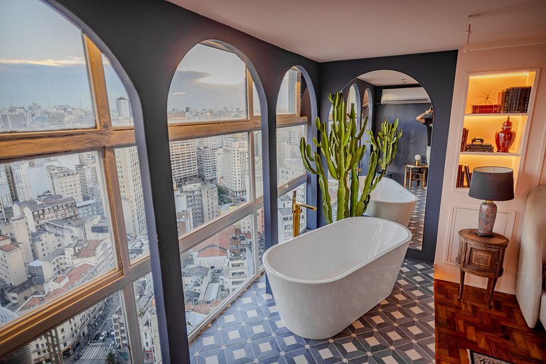 Estudio Estilo Marrakech con Bañera y Vista | Centro SP