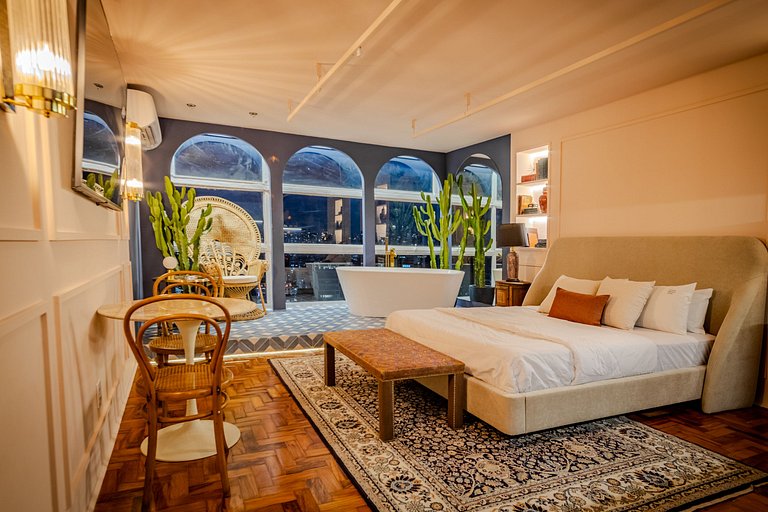 Estudio Estilo Marrakech con Bañera y Vista | Centro SP
