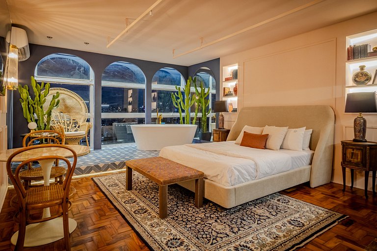 Estudio Estilo Marrakech con Bañera y Vista | Centro SP