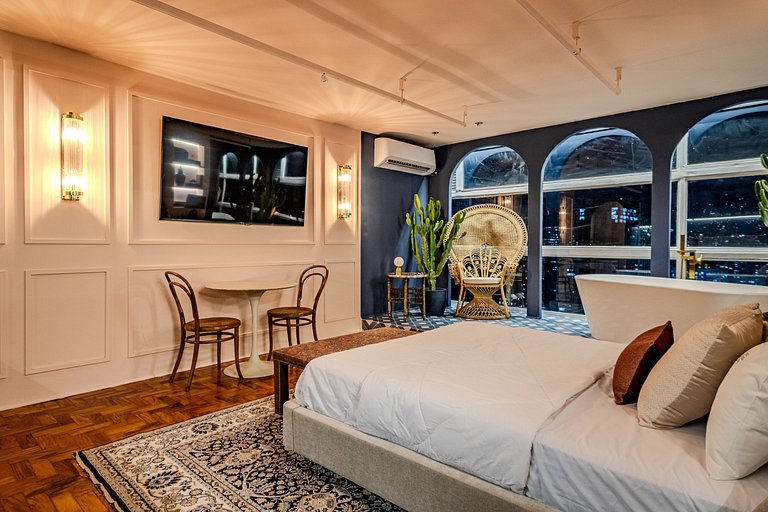Estudio Estilo Marrakech con Bañera y Vista | Centro SP