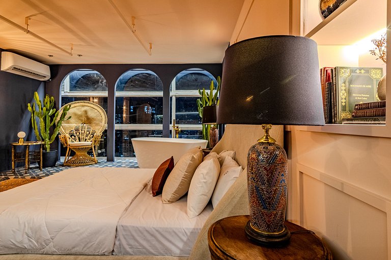 Estudio Estilo Marrakech con Bañera y Vista | Centro SP