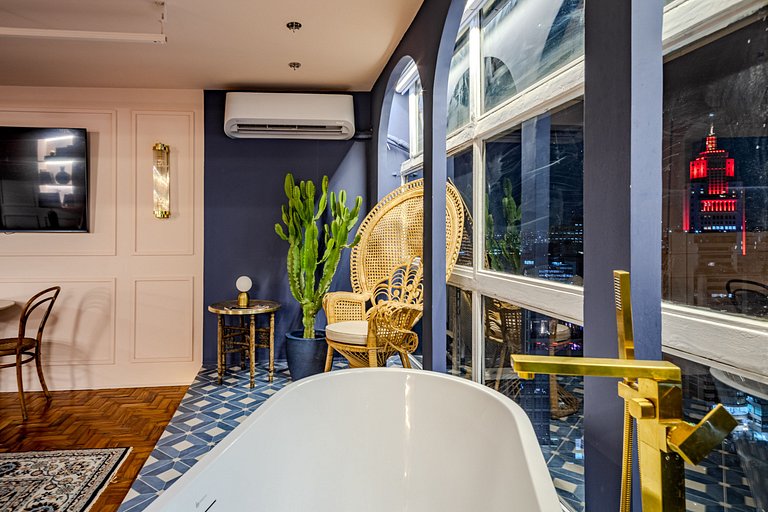 Estudio Estilo Marrakech con Bañera y Vista | Centro SP
