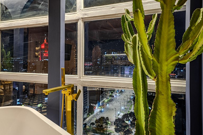 Estudio Estilo Marrakech con Bañera y Vista | Centro SP