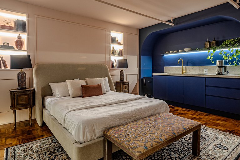 Estudio Estilo Marrakech con Bañera y Vista | Centro SP