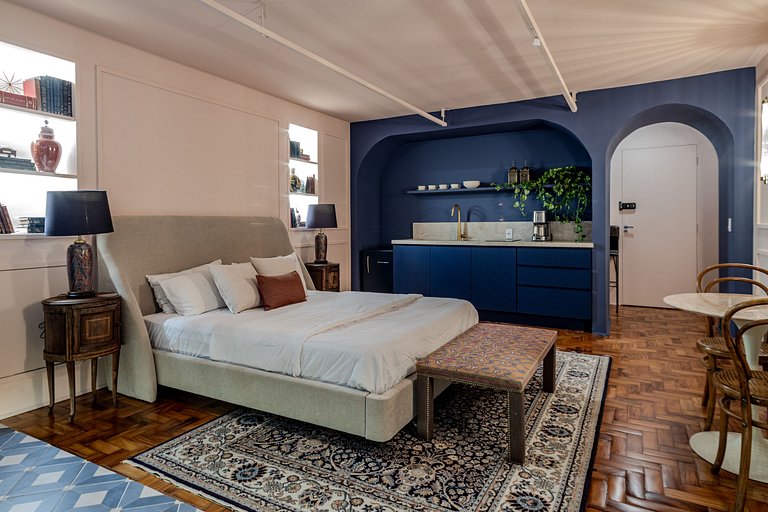 Estudio Estilo Marrakech con Bañera y Vista | Centro SP