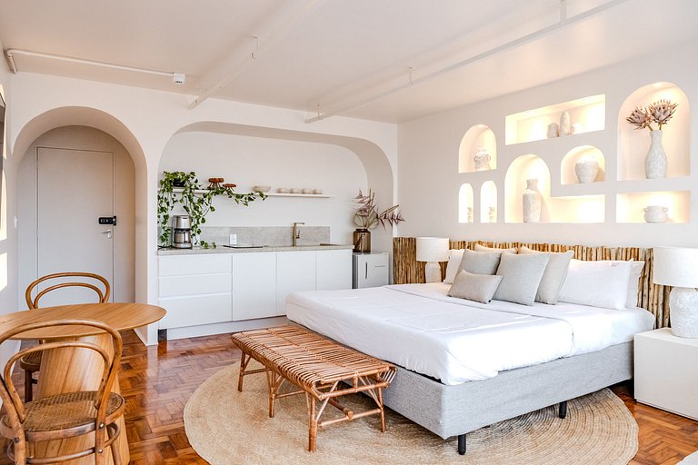 Estudio Estilo Playa con Bañera y Vista | Centro SP