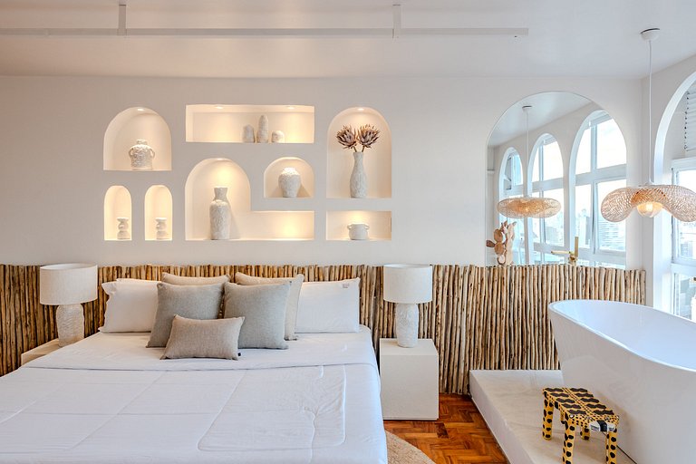 Estudio Estilo Playa con Bañera y Vista | Centro SP