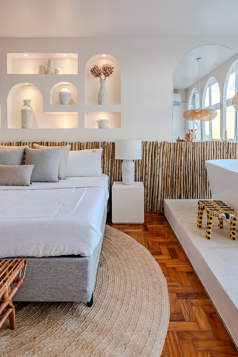 Estudio Estilo Playa con Bañera y Vista | Centro SP