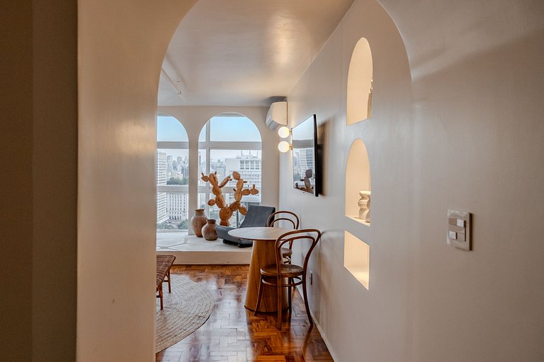 Estudio Estilo Playa con Bañera y Vista | Centro SP