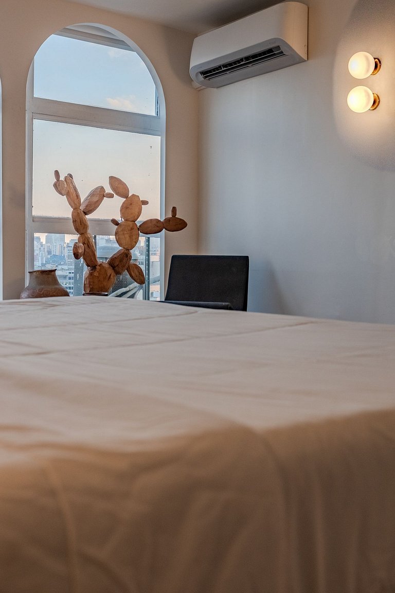 Estudio Estilo Playa con Bañera y Vista | Centro SP