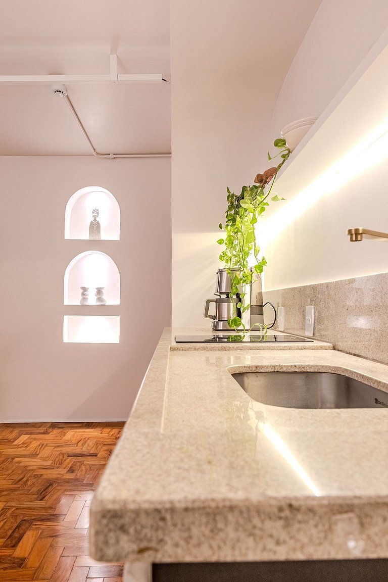 Estudio Estilo Playa con Bañera y Vista | Centro SP
