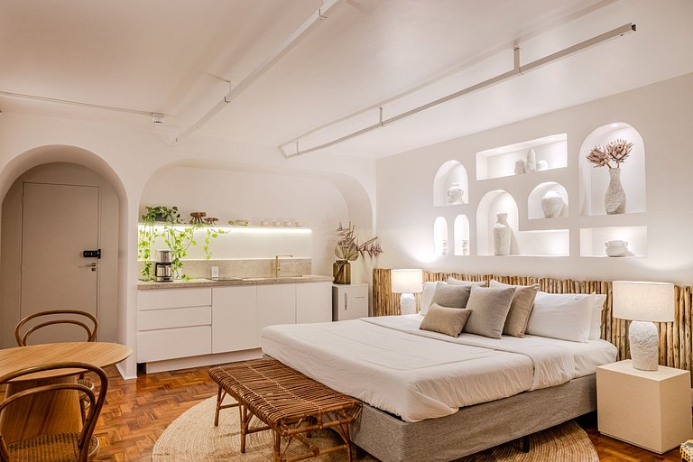 Estudio Estilo Playa con Bañera y Vista | Centro SP