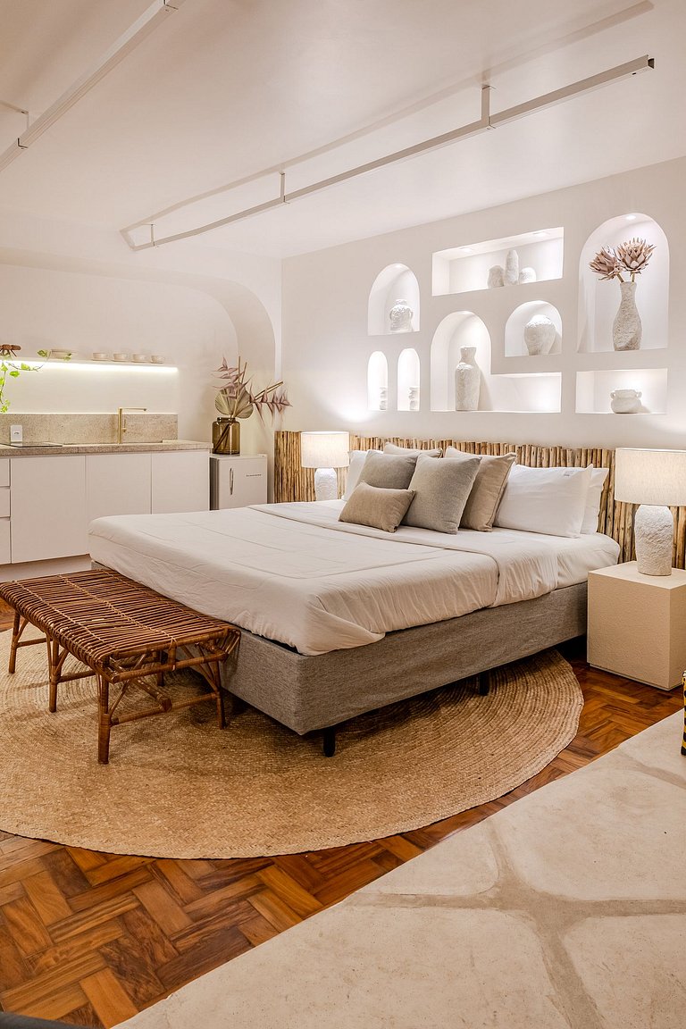 Estudio Estilo Playa con Bañera y Vista | Centro SP