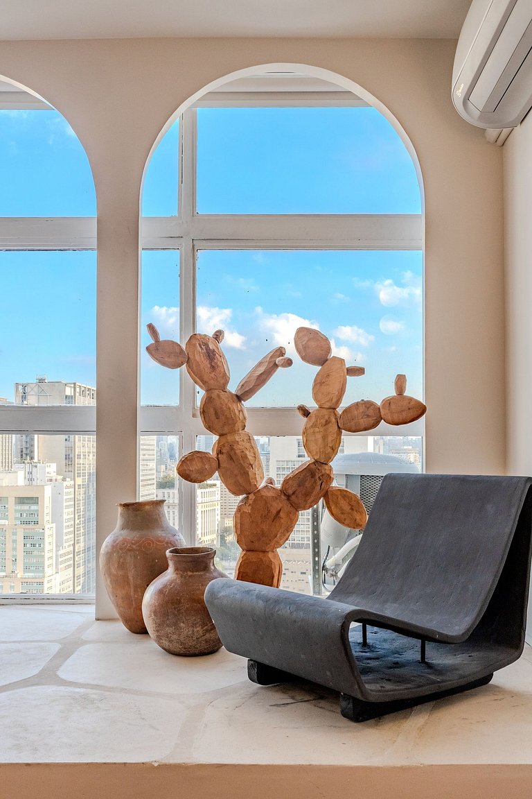 Estudio Estilo Playa con Bañera y Vista | Centro SP