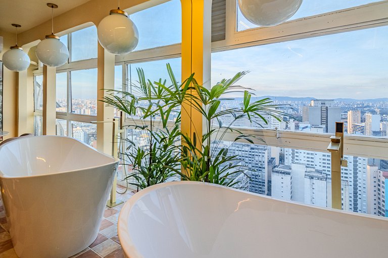 Flamingo Sampa Spa: vista e banheira
