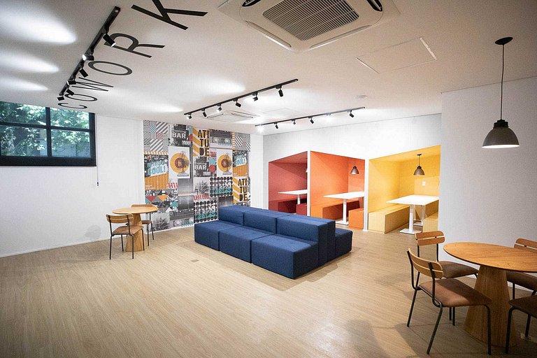 1 quarto com AC e estrutura top em Pinheiros
