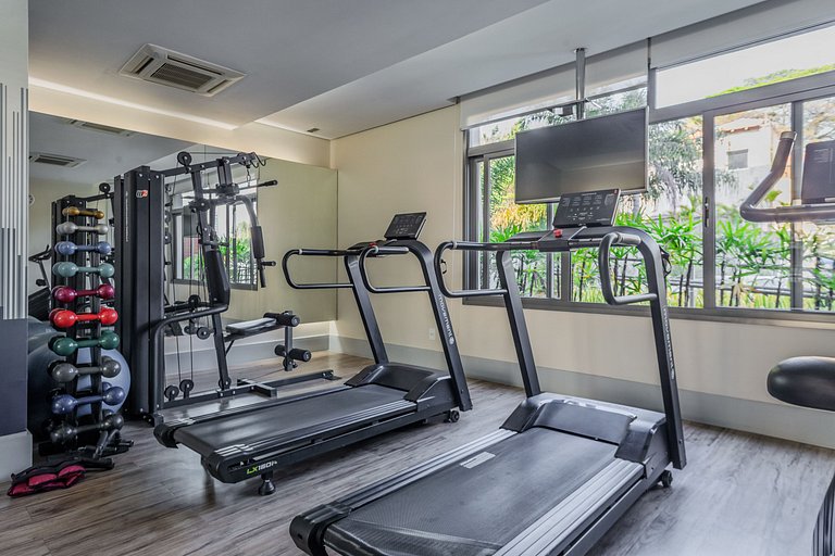 Apartamento decorado com vista