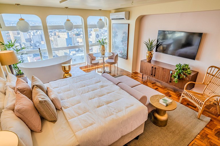 Estudio Estilo Resort con Bañera y Vista | Centro SP