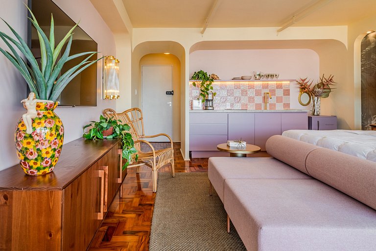 Estudio Estilo Resort con Bañera y Vista | Centro SP
