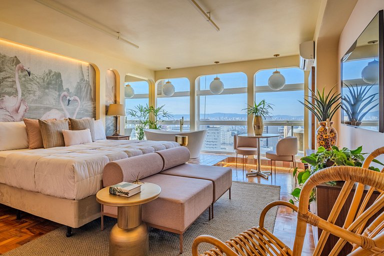 Estudio Estilo Resort con Bañera y Vista | Centro SP
