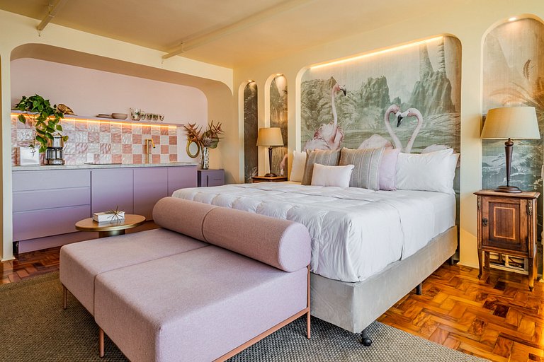 Estudio Estilo Resort con Bañera y Vista | Centro SP